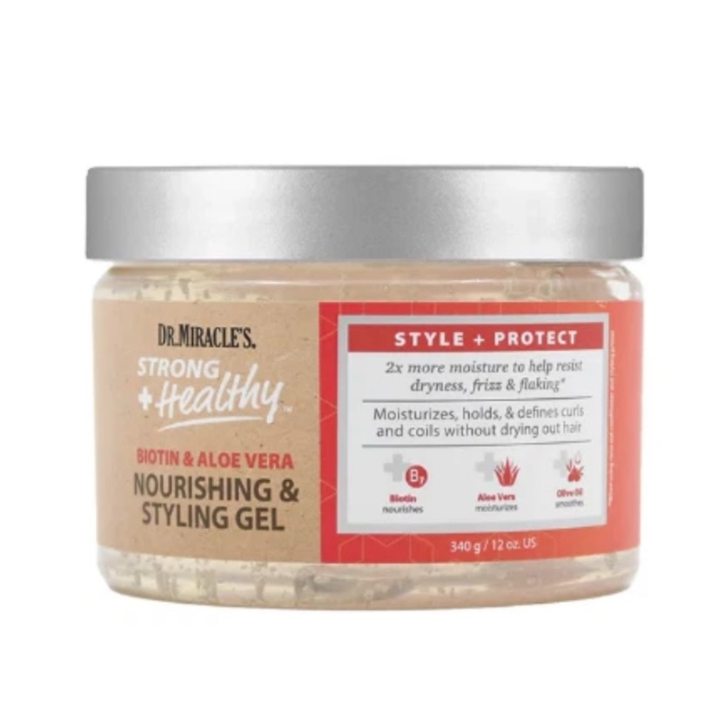2× Dr Miracle’s Styling Gel Biotin Aloe Vera Strong Healthy Nourishing BB 4/25